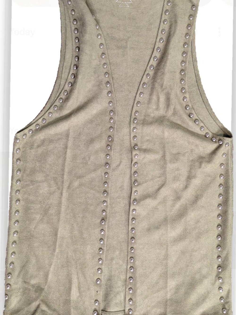 CRAZY TRAIN green western style vest with fringe - Picture 5 of 5